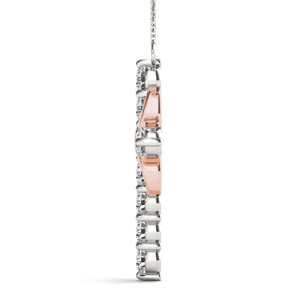 Cross Pendant (1 ct. tw.), Side view in rose gold
