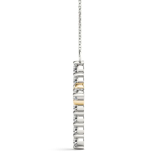 Cross Pendant (1 ct. tw.), Side view in yellow gold