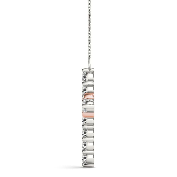 Cross Pendant (1 ct. tw.), Side view in rose gold