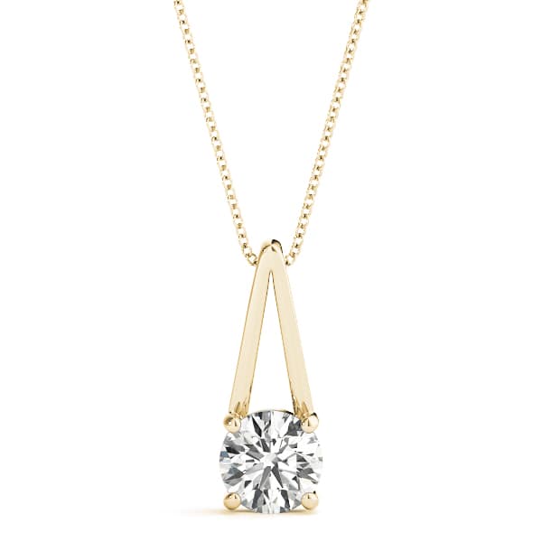 Solitaire Pendant (1/2 ct. tw.), Front view in yellow gold