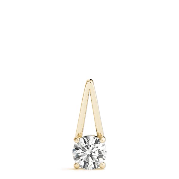 Solitaire Pendant (1/2 ct. tw.), On hand view in yellow gold