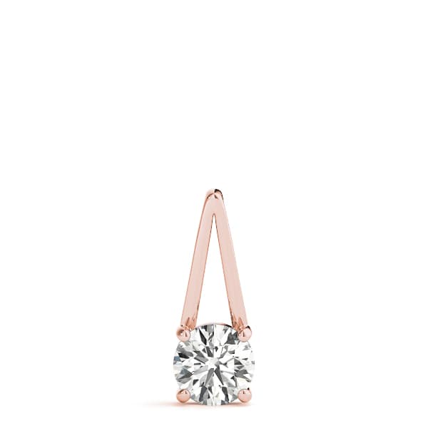 Solitaire Pendant (1/2 ct. tw.), On hand view in rose gold