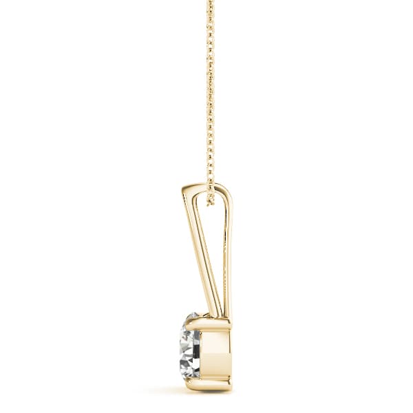 Solitaire Pendant (1/2 ct. tw.), Side view in yellow gold