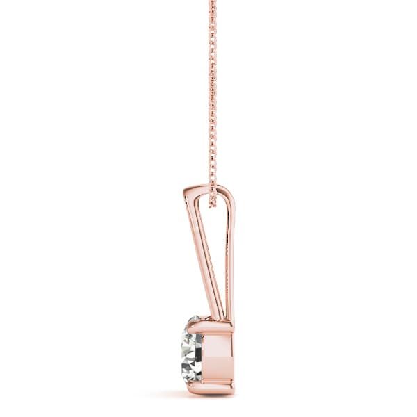Solitaire Pendant (1/2 ct. tw.), Side view in rose gold