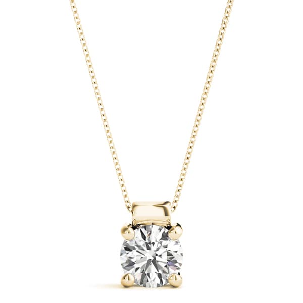 Round Solitaire Pendant (1/3 ct. tw.), Front view in yellow gold