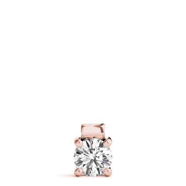 Round Solitaire Pendant (1/3 ct. tw.), On hand view in rose gold