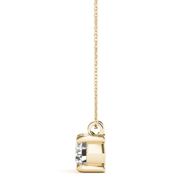 Round Solitaire Pendant (1/3 ct. tw.), Side view in yellow gold