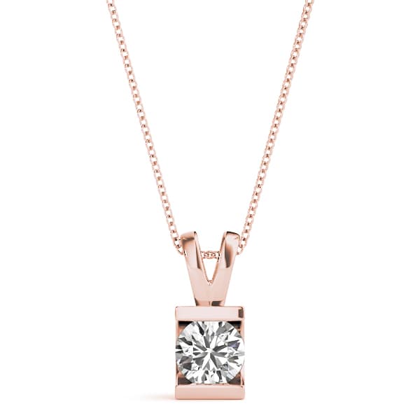 Solitaire Pendants (1 ct. tw.), Front view in rose gold