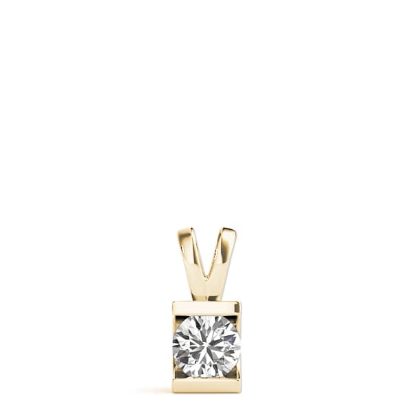 Solitaire Pendants (1 ct. tw.), On hand view in yellow gold