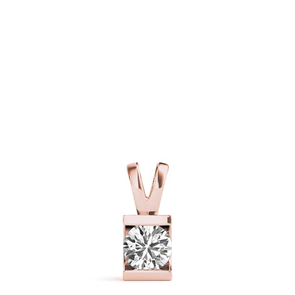 Solitaire Pendants (1 ct. tw.), On hand view in rose gold