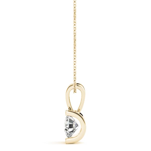 Solitaire Pendants (1 ct. tw.), Side view in yellow gold