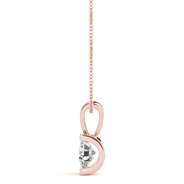 Solitaire Pendants (1 ct. tw.), Side view in rose gold
