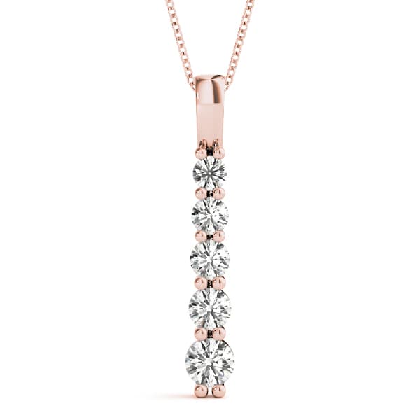5-Stone Drop Fashion Pendants (0.54 ct. tw.), Front view in rose gold