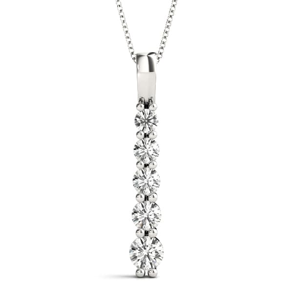 5-Stone Drop Fashion Pendants — 1/2 CT — View 1