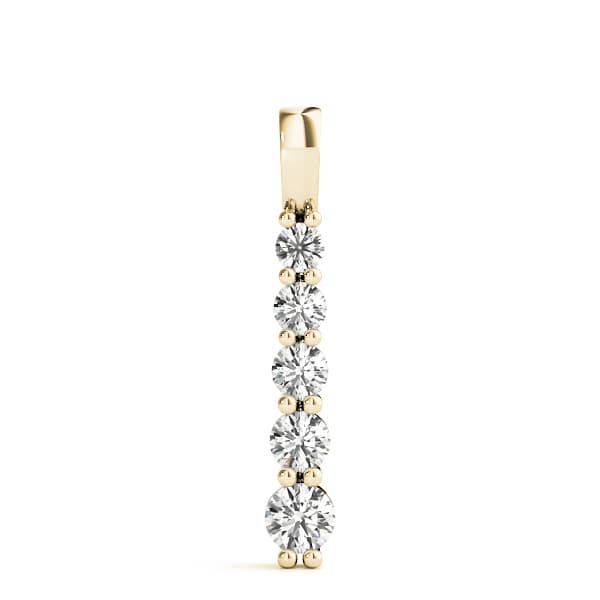 5-Stone Drop Fashion Pendants (1/4 ct. tw.), On hand view in yellow gold