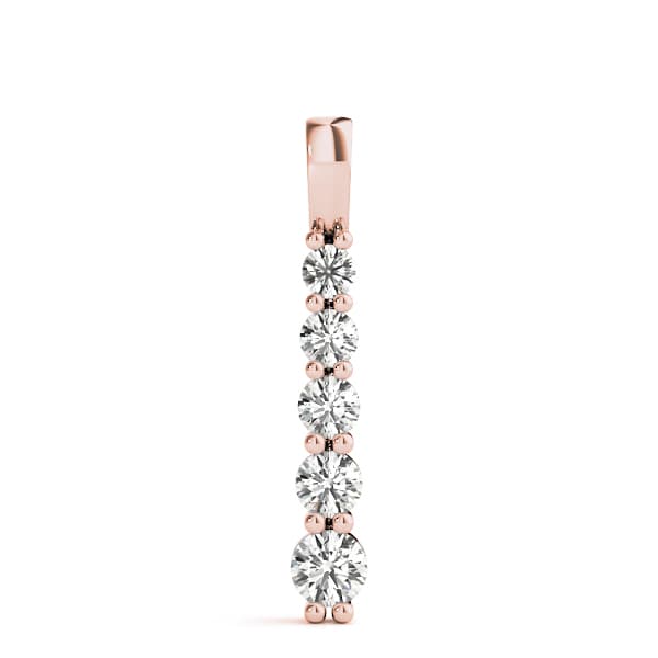 5-Stone Drop Fashion Pendants (0.54 ct. tw.), On hand view in rose gold
