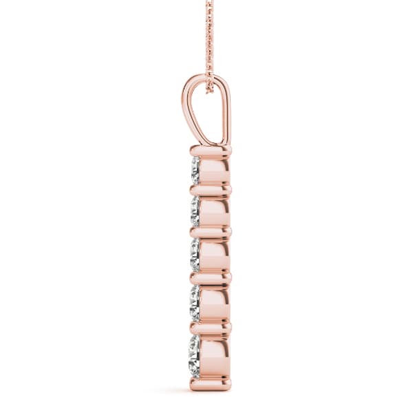 5-Stone Drop Fashion Pendants (0.54 ct. tw.), Side view in rose gold