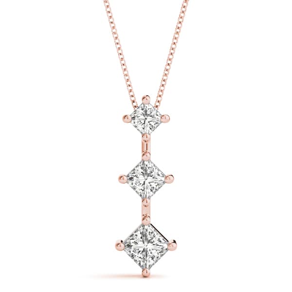 3 Stone Pendant (0.31 ct. tw.), Front view in rose gold
