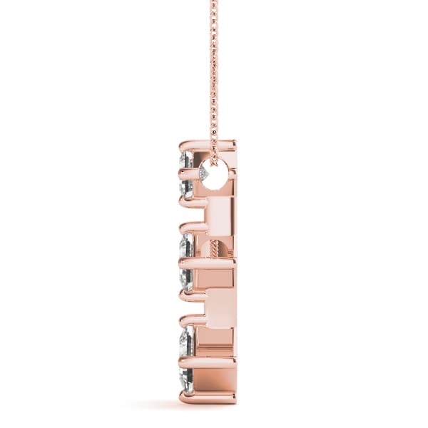 3 Stone Pendant (0.31 ct. tw.), Side view in rose gold