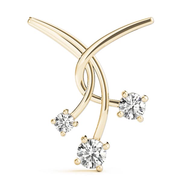 3 Stone Neck Center (1 ct. tw.), On hand view in yellow gold
