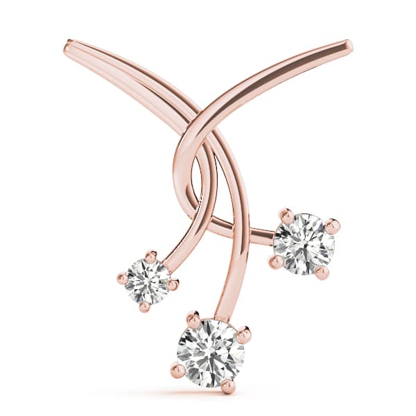 3 Stone Neck Center (1/2 ct. tw.), On hand view in rose gold