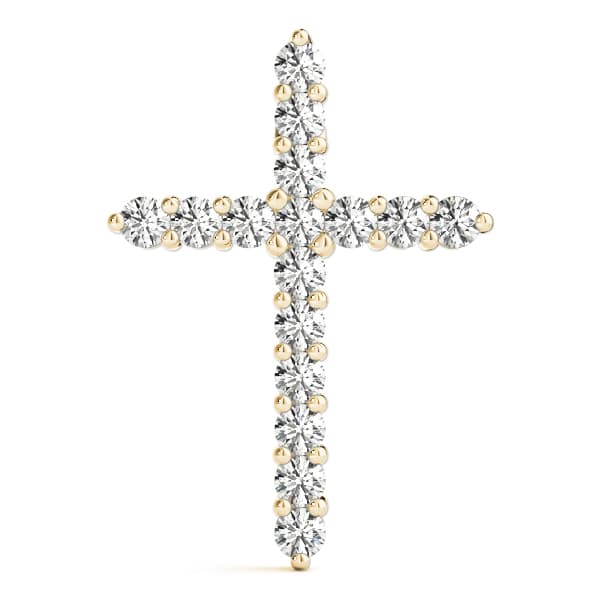 Prong Set Cross Pendants (2.56 ct. tw.), On hand view in yellow gold
