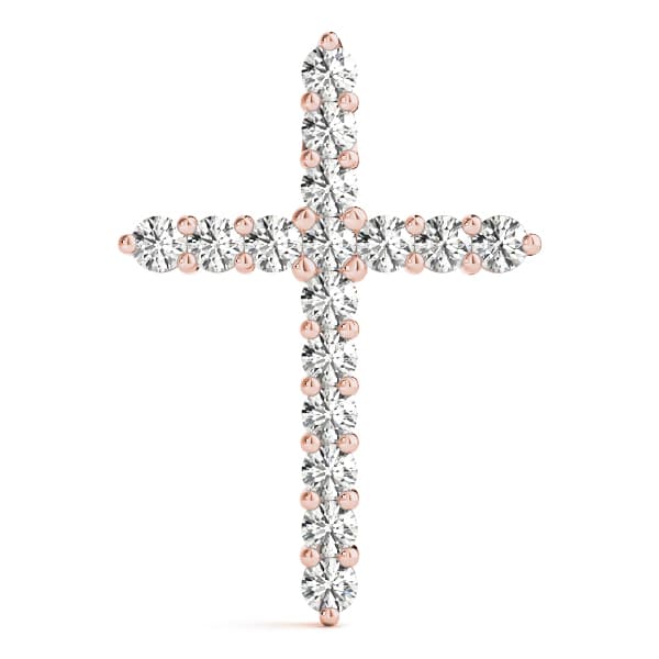 Prong Set Cross Pendants (2.56 ct. tw.), On hand view in rose gold