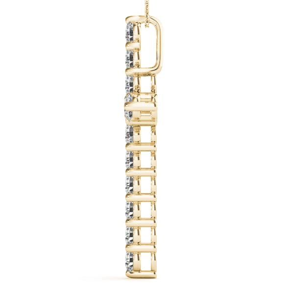 Prong Set Cross Pendants (2.56 ct. tw.), Side view in yellow gold