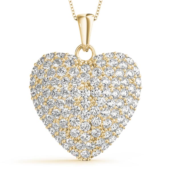 Heart Necklaces (2.48 ct. tw.), Front view in yellow gold