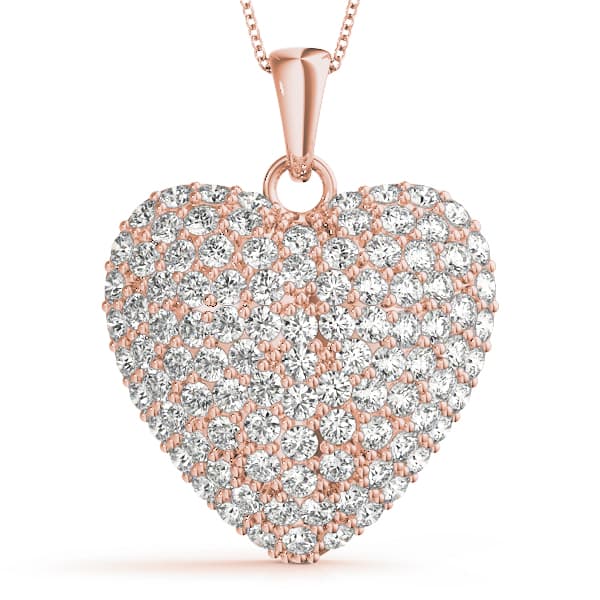 Heart Necklaces (2.48 ct. tw.), Front view in rose gold
