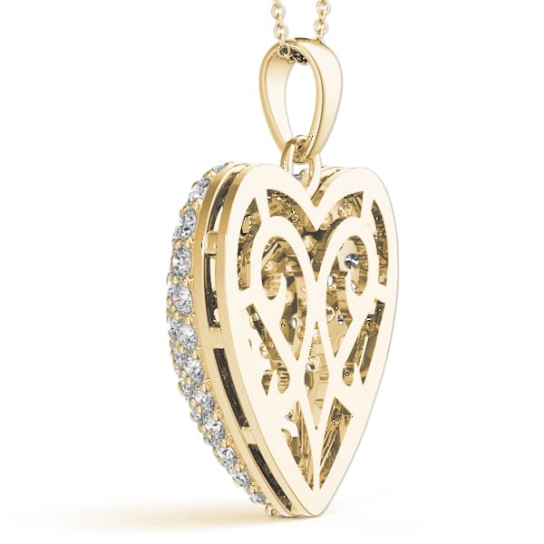 Heart Necklaces (2.48 ct. tw.), On hand view in yellow gold
