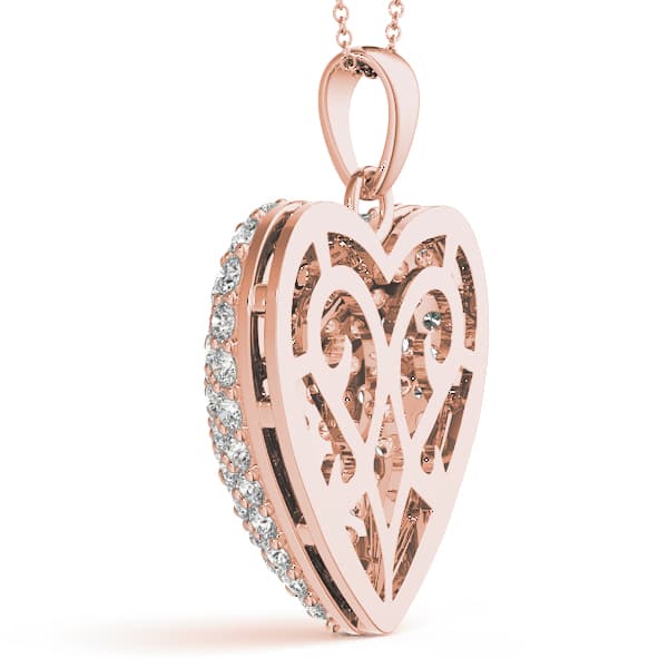 Heart Necklaces (2.48 ct. tw.), On hand view in rose gold