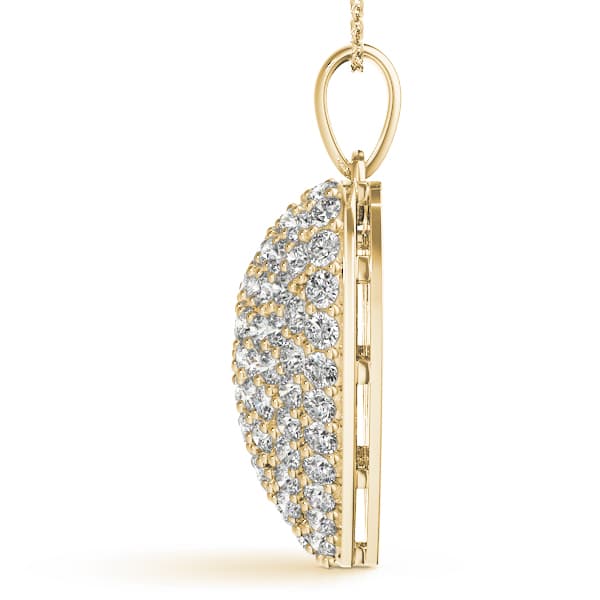 Heart Necklaces (2.48 ct. tw.), Side view in yellow gold