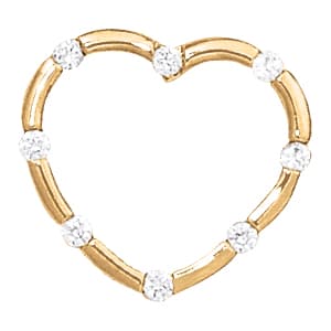 Bezel Set Heart Shape Color Pendant — White Gold