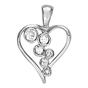 Pendants Heart — White Gold