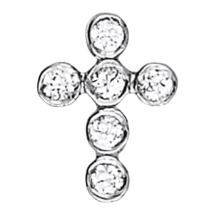 Bezel Set Cross Pendants — White Gold