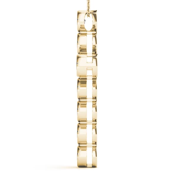 Bezel Set Religious Cross Pendants (0.72 ct. tw.), Side view in yellow gold