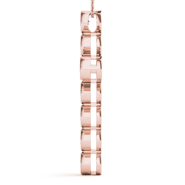 Bezel Set Religious Cross Pendants (1/3 ct. tw.), Side view in rose gold