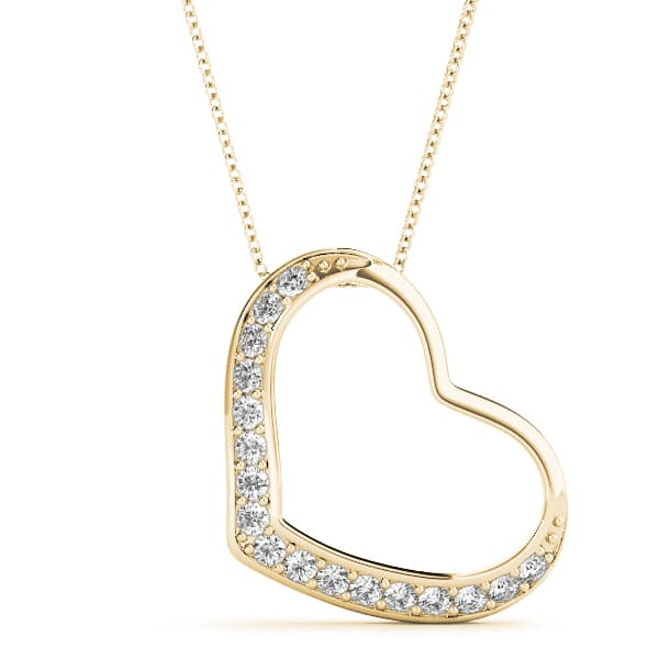 Heart Pendant (0.1 ct. tw.), Front view in yellow gold