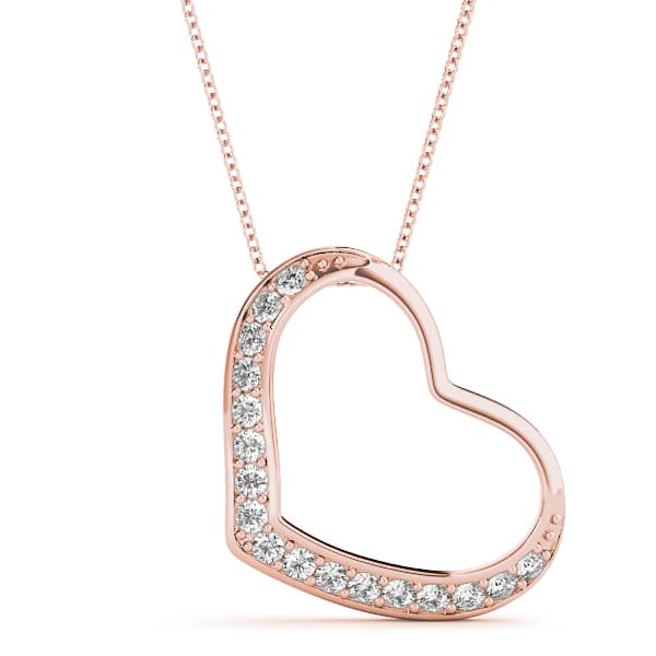 Heart Pendant (0.17 ct. tw.), Front view in rose gold