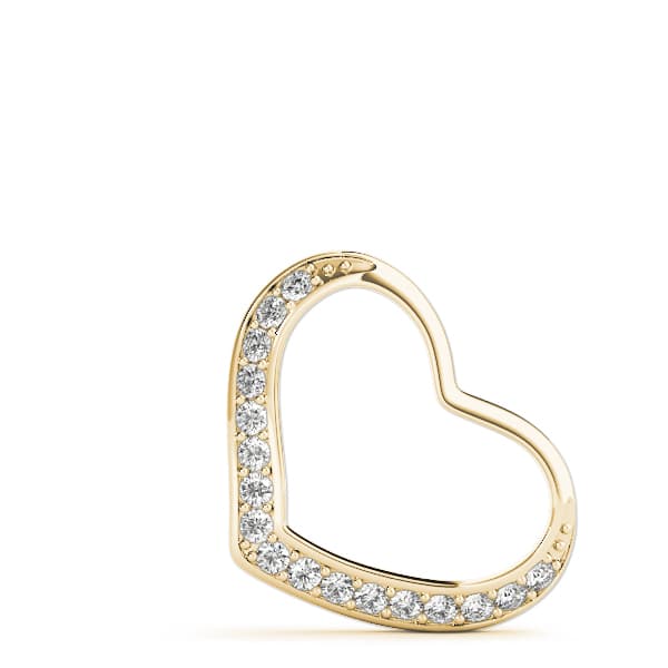 Heart Pendant (0.1 ct. tw.), On hand view in yellow gold
