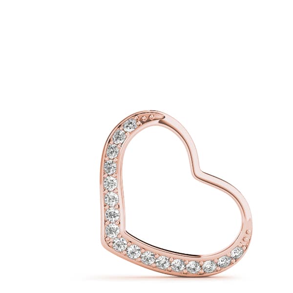 Heart Pendant (0.17 ct. tw.), On hand view in rose gold