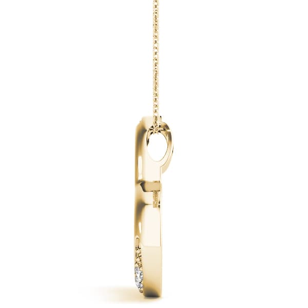Heart Pendant (0.1 ct. tw.), Side view in yellow gold