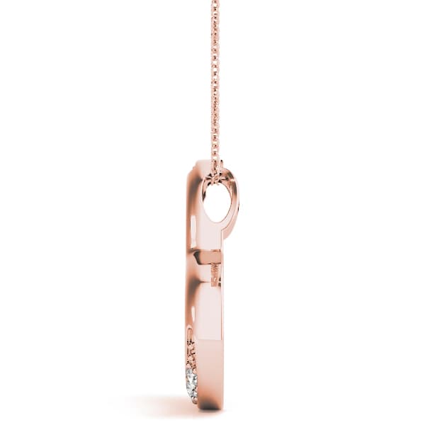 Heart Pendant (0.17 ct. tw.), Side view in rose gold