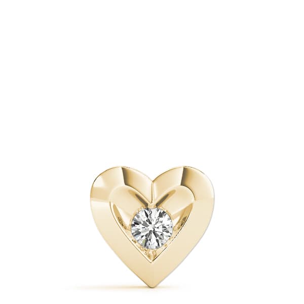 Heart Solitaire Pendants (1/2 ct. tw.), On hand view in yellow gold