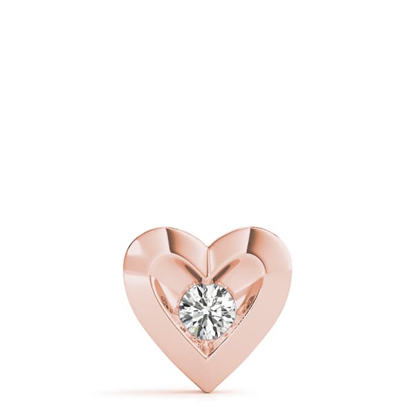 Heart Solitaire Pendants (1/2 ct. tw.), On hand view in rose gold