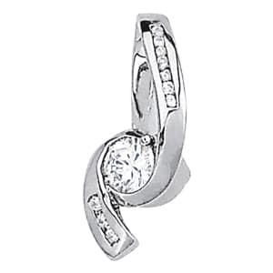 Pendants Solitaires — White Gold