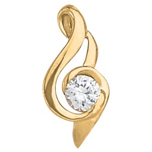 Solitaire Song Note Pendants — White Gold