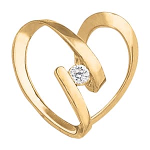 Heart Shape Color Pendant — White Gold