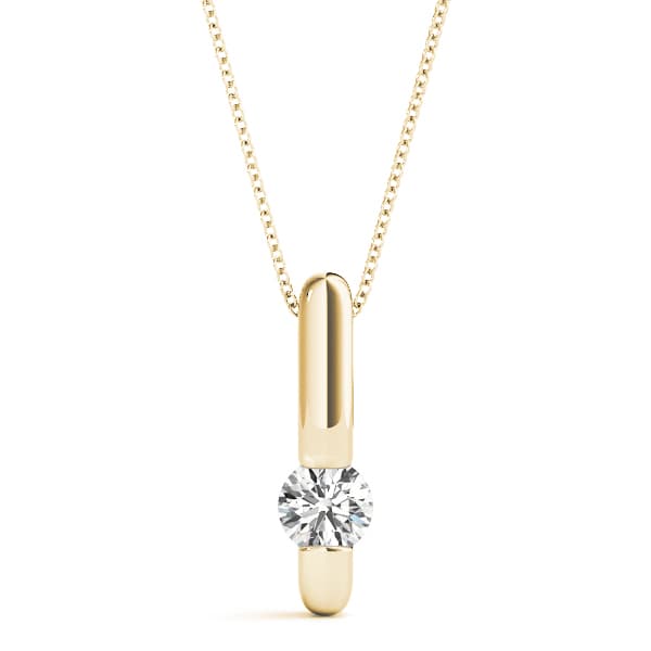 Solitaire Pendants (1/2 ct. tw.), Front view in yellow gold